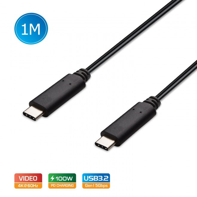 Simplecom CA512 USB-C to USB-C Cable USB 3.2 Gen2 10Gbps 5A 100W PD 4K@60Hz 1M Simplecom CA512 USB-C to USB-C Cable USB 3.2 Gen2 10Gbps 5A 100W PD 4K@60Hz 1M